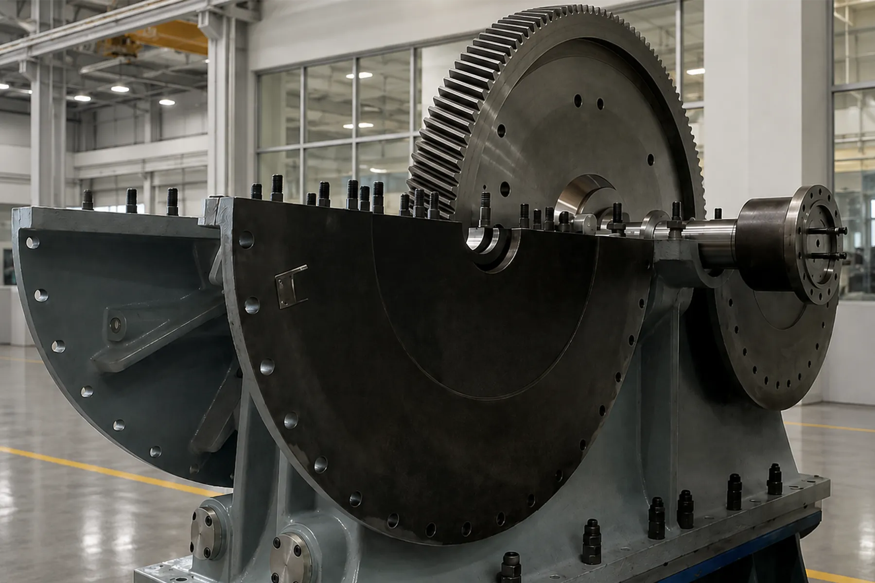First integrally geared compressor gear internals, 1995
